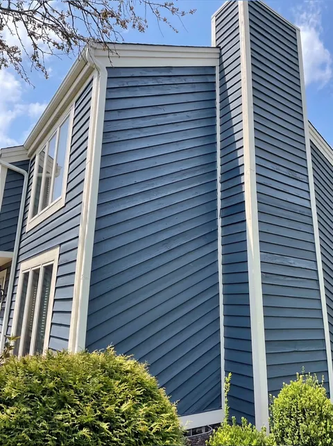 Freshly painted siding after an exterior refresh
