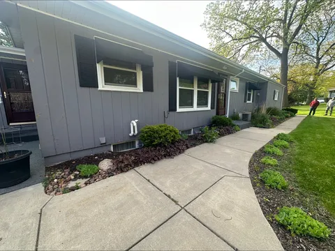 Roofline soffit and fascia where gutters attach